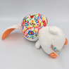 Doudou lapin blanc orange motifs fleurs NICIDOOS NICI
