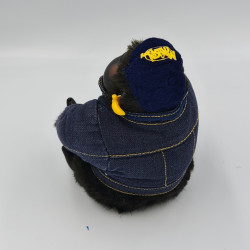 Ancienne Peluche Singe Magical Murphy noir veste jean année 80
