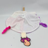 Doudou plat rond souris rose violet blanc RODA