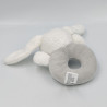 Doudou hochet lapin blanc gris B&M
