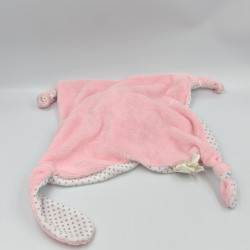 Doudou plat lapin rose blanc pois PLAYGRO