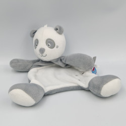 Doudou plat panda gris blanc SUCRE D'ORGE