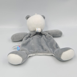 Doudou plat panda gris blanc SUCRE D'ORGE