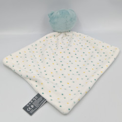 Doudou plat ours bleu blanc pois ORCHESTRA PREMAMAN