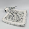 Doudou plat chien gris blanc tout doux DANI