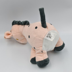 Doudou musical girafe rose pois gris DPAM