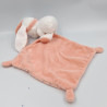 Doudou lapin blanc rose fleurs mouchoir CAD DISTRICENTER
