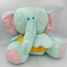 Grande Peluche Puffalump éléphant bleu vert rose orange MBI