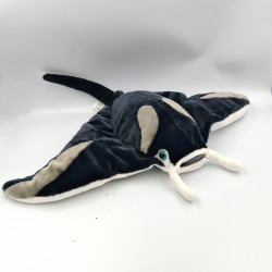 Grande Peluche poisson raie manta noir blanche NAUSICAA