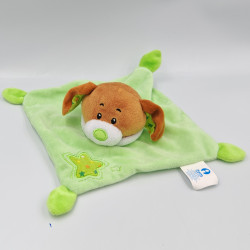 Doudou plat chien marron vert ITEM