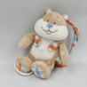 Petit doudou écureuil castor musical beige blanc William et Henry Charlie NOUKIE'S