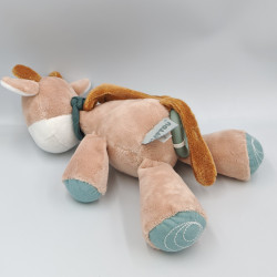 Doudou musical girafe beige bleu marron Luna et Axel NATTOU