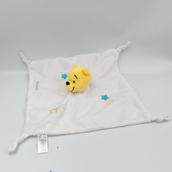 Doudou Plat Winnie blanc étoiles filantes bleu motifs Disney Nicotoy