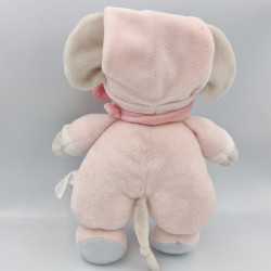 Doudou souris grise rose bleu CMI