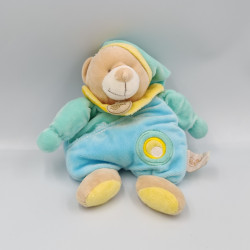 Doudou ours bleu ciel jaune BABY NAT