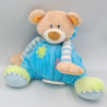 Doudou musical ours beige bleu vert rayé NATTOU
