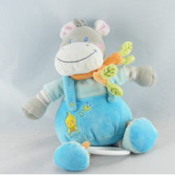Doudou plat zébre vache bleu oiseau Bébérêve NICOTOY