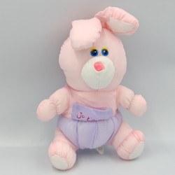 Peluche Puffalump lapin rose mauve je