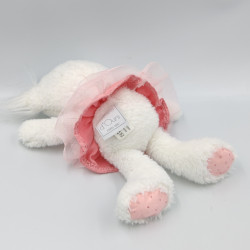 Doudou peluche ours pomponette blanc rose tutu HISTOIRE D'OURS