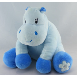 Doudou hippopotame bleu avec grelot arthur et lola BEBISOL