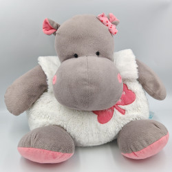 Doudou range pyjama Hippopotame Zoé marron blanc rose BABY NAT