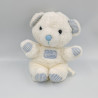 Doudou peluche ours blanc bleu LOVE LAND