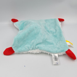 Doudou plat ours blanc bleu rouge jaune Lulu & Mael P'TIT BISOU
