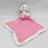 Doudou plat Chat Marie rose blanc laine mouchoir Les Aristochats DISNEY
