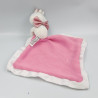 Doudou plat Chat Marie rose blanc laine mouchoir Les Aristochats DISNEY