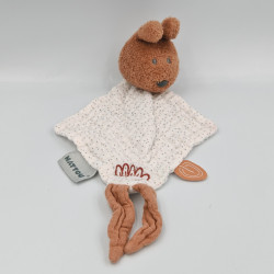 Doudou plat lapin marron blanc Susis et Bonnie NATTOU