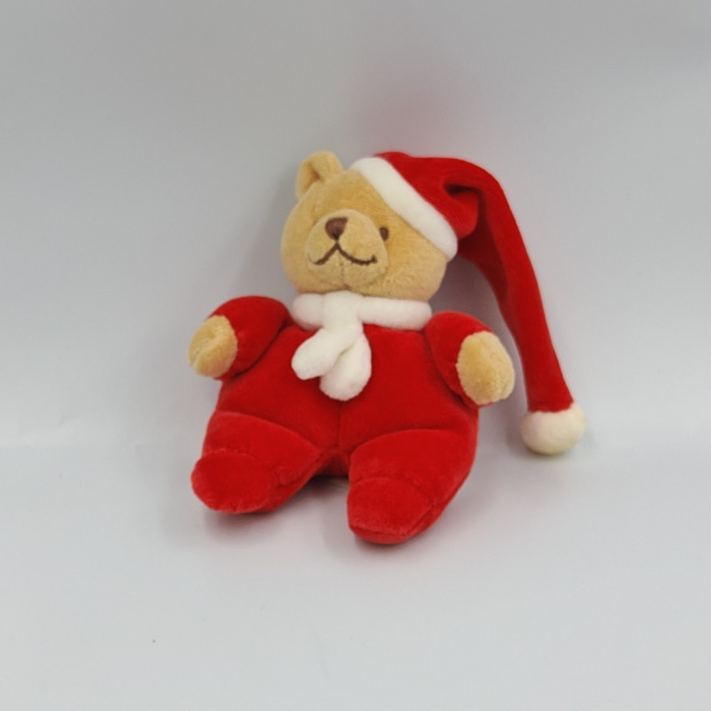 Mini Doudou ours rouge bonnet NOUKIE'S