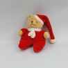 Mini Doudou ours rouge bonnet NOUKIE'S