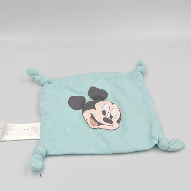 Doudou plat carré bleu Mickey DISNEY CARREFOUR