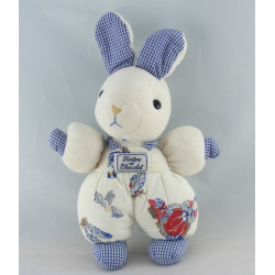 Doudou lapin bleu blanc rayé TARTINE ET CHOCOLAT