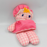 Ancienne peluche poupée chiffon rose carreaux FISHER PRICE 1975 Vintage rare