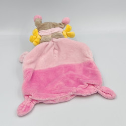 Doudou plat lutin fille rose beige étoiles NICOTOY