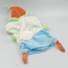 Doudou plat marionnette lutin blanc bleu vert rouge BABY LUNA