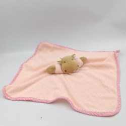Doudou plat hippopotame rose eponge SIMPSON TRADING