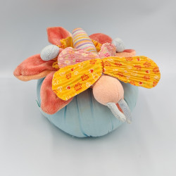 Doudou musical Papillon bleu Zéphir et Zoé sur boule MOULIN ROTY
