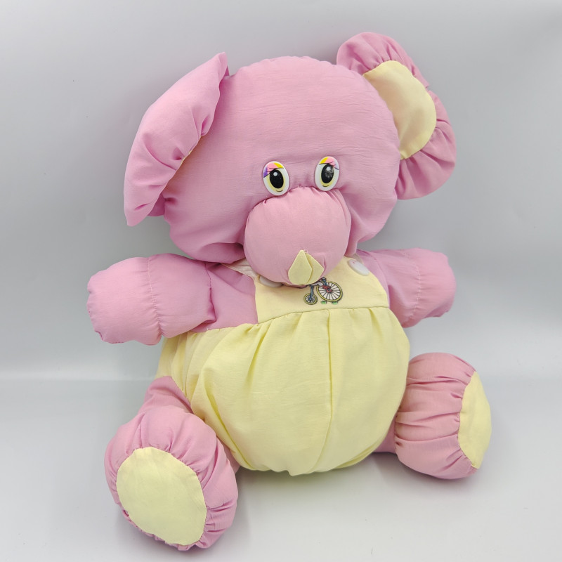 Peluche Puffalump souris rose jaune en toile BIKIN