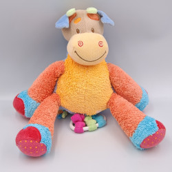 Doudou musical vache orange bleu vert NATTOU