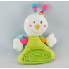 Doudou plat papillon vert multicolore dentition BABYSUN NEUF