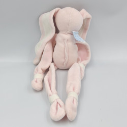 Doudou lapin rose blanc TARTINE ET CHOCOLAT