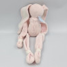 Doudou lapin rose blanc TARTINE ET CHOCOLAT