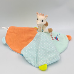 Doudou Plat Sophie la Girafe bleu orange vert VULLI