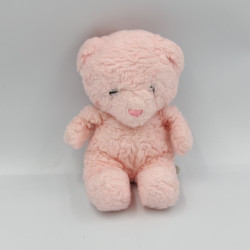 Ancienne peluche ours rose AJENA