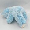 Ancienne peluche doudou ours bleu blanc