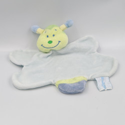 Doudou plat papillon bleu vert KIMBALOO