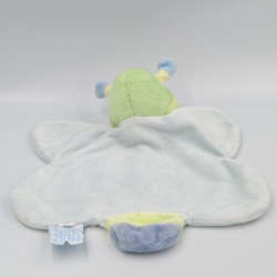 Doudou plat papillon bleu vert KIMBALOO