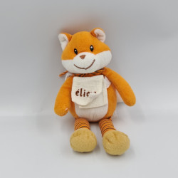 Doudou renard orange blanc rayé DMC